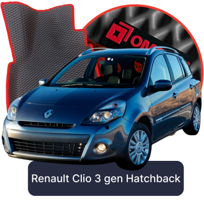 EVA Car Mats OMEVO for Renault Clio facelifted (from 2009) 3rd Gen Hatchback 5 doors (2005-2012)