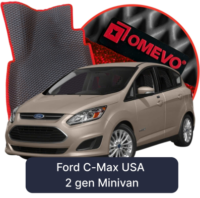 OMEVO EVA car mats for Ford C-Max USA 2 gen Minivan (2010-2020)