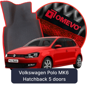 OMEVO 5D Pro EVA Mats for Volkswagen Polo MK6 6 gen Hatchback 5 doors (2017-2025)