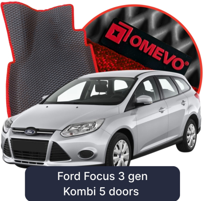 OMEVO 5D Pro EVA Mats for Ford Focus 3 gen Station Wagon 5 doors (2010-2019)