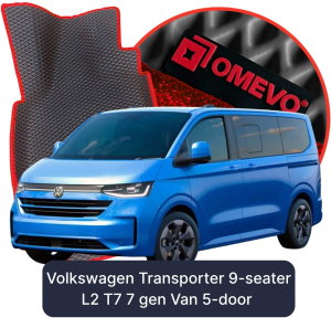 OMEVO 5D Pro EVA Mats for Volkswagen Transporter 9-seater L2 T7 7 gen Van 5-door (2024-2025)