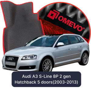 OMEVO 5D Pro EVA Mats for Audi A3 S-Line 8P 2 gen Hatchback 5 doors (2003-2013)