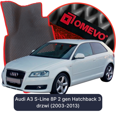 OMEVO EVA car mats for Audi A3 S-Line 8P 2 gen Hatchback 3 doors (2003-2013)