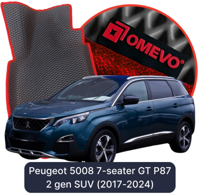EVA car mats OMEVO for Peugeot 5008 7-seater GT P87 2 gen SUV (2017-2024)