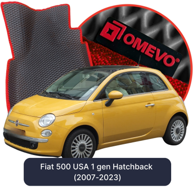 OMEVO EVA car mats for Fiat 500 USA 1 gen Hatchback (2007-2023)