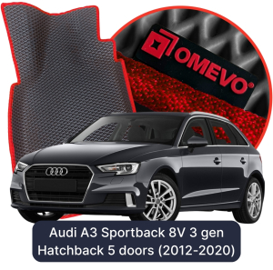 OMEVO 5D Pro EVA Mats for Audi A3 Sportback 8V 3 gen Hatchback 5 doors (2012-2020)