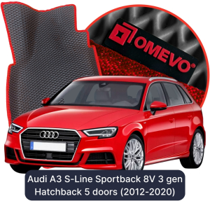 OMEVO 5D Pro EVA Mats for Audi A3 S-Line Sportback 8V 3 gen Hatchback 5 doors (2012-2020)