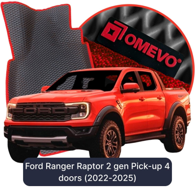 OMEVO EVA car mats for Ford Ranger Raptor 2 gen Pick-up 4-door (2022-2025)