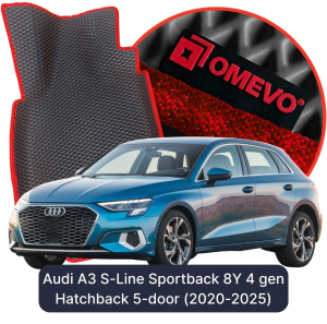 OMEVO 5D Pro EVA Mats for Audi A3 S-Line Sportback 8Y 4 gen Hatchback 5-door (2020-2025)