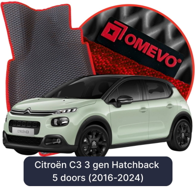 OMEVO EVA car mats for Citroën C3 3 gen Hatchback 5 doors (2016-2024)
