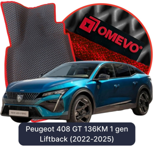 OMEVO 5D Pro EVA Mats for Peugeot 408 GT 136HP 1 gen Liftback (2022-2025)