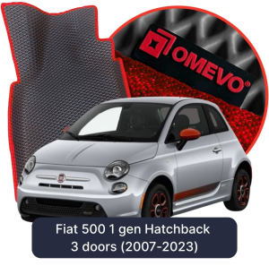 OMEVO 5D Pro EVA Mats for Fiat 500 1 gen Hatchback 3 doors (2007-2023)