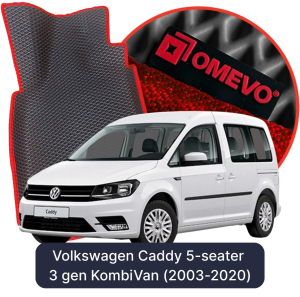 OMEVO 5D Pro EVA Mats for Volkswagen Caddy 5-seater 3 gen KombiVan (2003-2020)