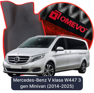 OMEVO 5D Pro EVA Mats for Mercedes-Benz V class W447 3 gen Minivan (2014-2025)