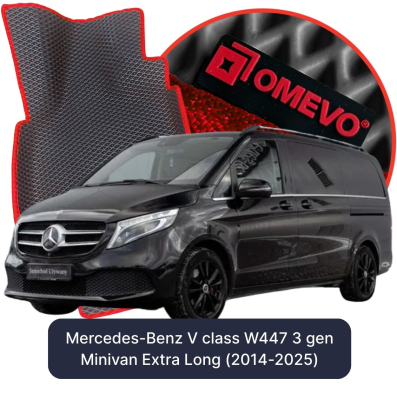 OMEVO EVA car mats for Mercedes-Benz V class W447 3 gen Minivan Extra Long (2014-2025)