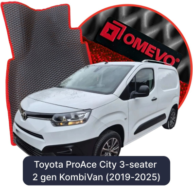 OMEVO EVA car mats for Toyota ProAce City 3-seater 2 gen KombiVan (2019-2025)