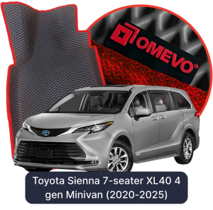 OMEVO 5D Pro EVA Mats for Toyota Sienna 7-seater XL40 4 gen Minivan (2020-2025)