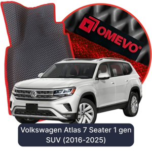OMEVO 5D Pro EVA Mats for Volkswagen Atlas 7 Seater 1 gen SUV (2016-2025)