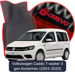 OMEVO 5D Pro EVA Mats for Volkswagen Caddy 7-seater 3 gen KombiVan 5 doors (2003-2020)
