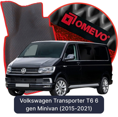 OMEVO EVA car mats for Volkswagen Transporter 9-seater T6 6 gen Minivan (2015-2021)