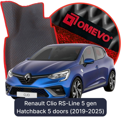 OMEVO EVA car mats for Renault Clio RS-Line 5 gen Hatchback 5 doors (2019-2025)