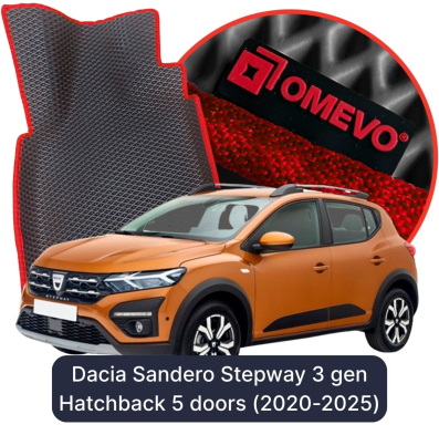 OMEVO EVA car mats for Dacia Sandero Stepway Pre-Lift < 2022 3 gen Hatchback 5 doors (2020-2025)