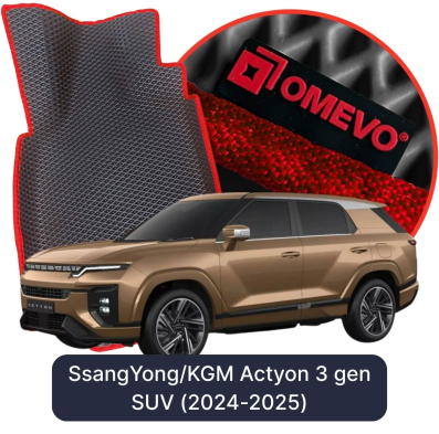 OMEVO EVA car mats for SsangYong/KGM Actyon 3 gen SUV (2024-2025)