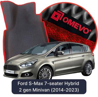 OMEVO EVA car mats for Ford S-Max 7-seater Hybrid 2 gen Minivan (2014-2023)