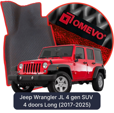 OMEVO EVA car mats for Jeep Wrangler JL 4 gen SUV 4 doors Long (2017-2025)