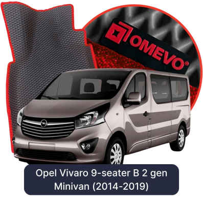 OMEVO EVA car mats for Opel Vivaro 9-seater B 2 gen Minivan (2014-2019)