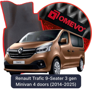 OMEVO 5D Pro EVA Mats for Renault Trafic 9-Seater 3 gen Minivan 4 doors (2014-2025)