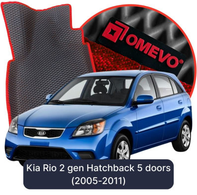 OMEVO EVA car mats for Kia Rio 2 gen Hatchback 5 doors (2005-2011)