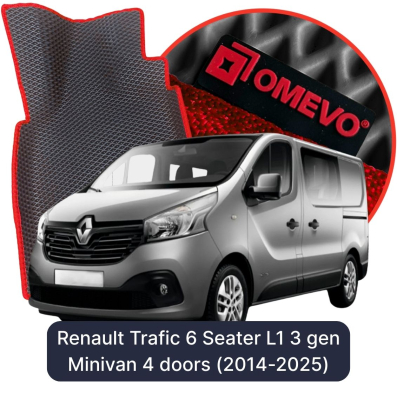 OMEVO EVA car mats for Renault Trafic 6 Seater L1 3 gen Minivan 4 doors (2014-2025)