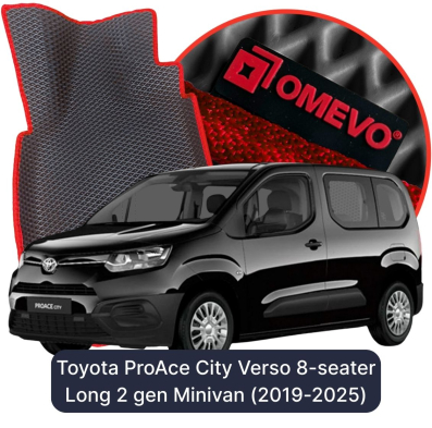 OMEVO EVA car mats for Toyota ProAce City Verso 8-seater Long 2 gen Minivan (2019-2025)
