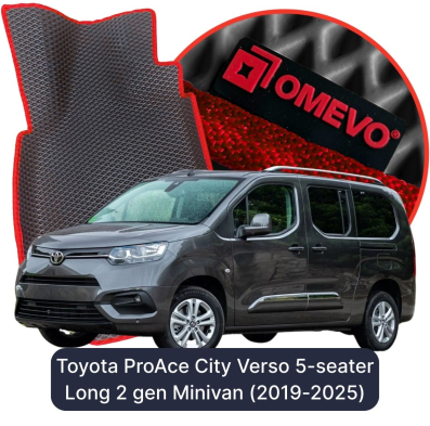 OMEVO EVA car mats for Toyota ProAce City Verso 5-seater Long 2 gen Minivan (2019-2025)