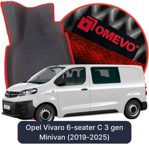 OMEVO 5D Pro EVA Mats for Opel Vivaro 6-seater C 3 gen Minivan (2019-2025)