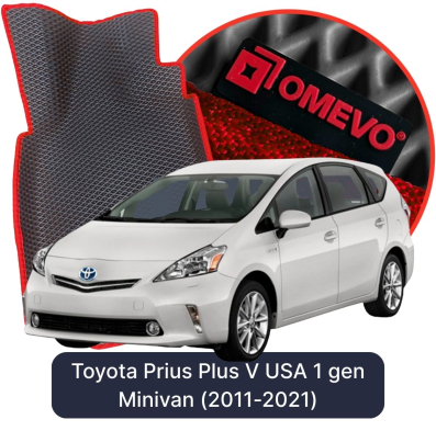 OMEVO EVA car mats for Toyota Prius Plus V USA 1 gen Minivan (2011-2021)