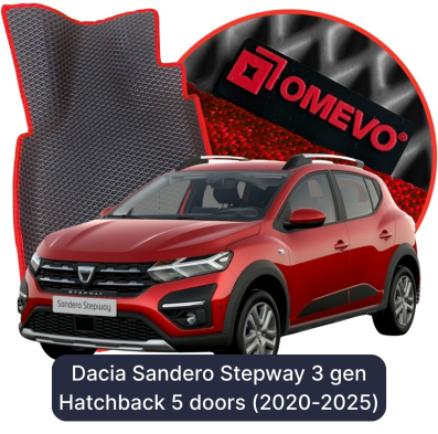 OMEVO EVA car mats for Dacia Sandero Stepway Post-Lift > 2022 3 gen Hatchback 5 doors (2020-2025)