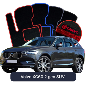 OMEVO Velour Car Mats for Volvo XC60 2 gen SUV (2017-2024)