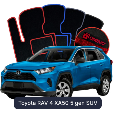 Velour car mats OMEVO for Toyota RAV 4 XA50 5 gen SUV (2019-2025)