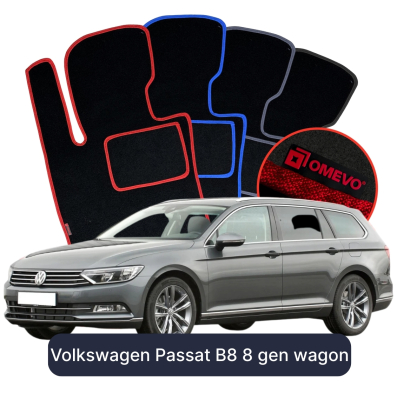 Velour car mats OMEVO for Volkswagen Passat B8 8 gen Station Wagon (2014-2023)