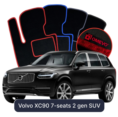 Velour car mats OMEVO for Volvo XC90 7 Seater 2 gen SUV (2015-2025)
