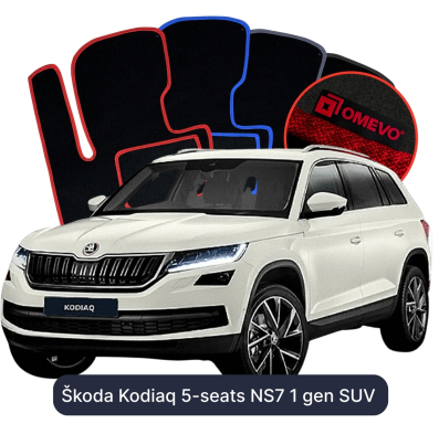 Velour car mats OMEVO for Škoda Kodiaq 5 Seater NS7 1 gen SUV (2016-2024)