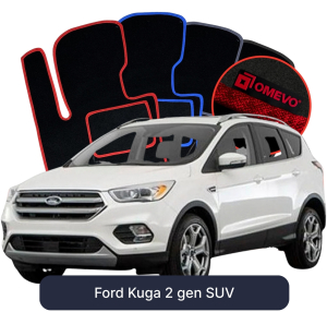 OMEVO Velour Car Mats for Ford Kuga 2 gen SUV (2012-2019)
