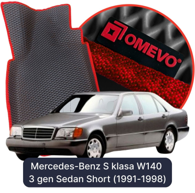 OMEVO EVA car mats for Mercedes-Benz S class W140 3 gen Sedan (1991-1998)