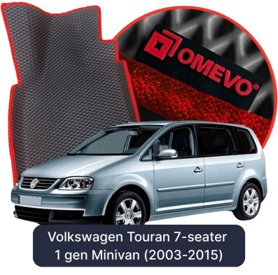 OMEVO EVA car mats for Volkswagen Touran 7-seater 1 gen Minivan (2003-2015)