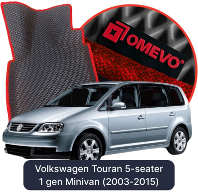 OMEVO EVA car mats for Volkswagen Touran 5-seater 1 gen Minivan (2003-2015)