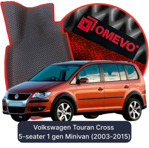OMEVO 5D Pro EVA Mats for Volkswagen Touran Cross 5-seater 1 gen Minivan (2003-2015)