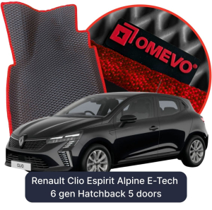 OMEVO 5D Pro EVA Mats for Renault Clio Espirit Alpine E-Tech 6 gen Hatchback 5 doors (2025-2026)
