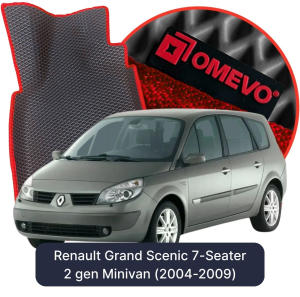 OMEVO 5D Pro EVA Mats for Renault Grand Scenic 7 Seater 2 gen Minivan (2004-2009)